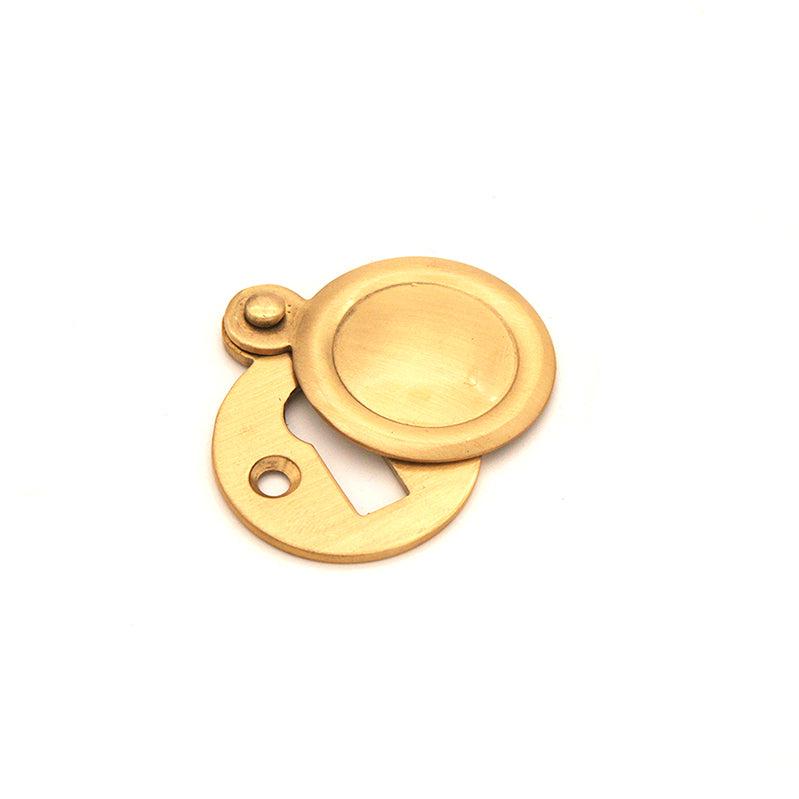 Victorian Escutcheon Covered Satin Brass-Escutcheons-Yester Home