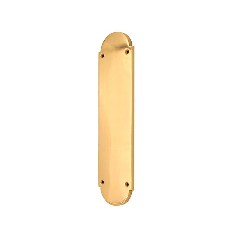 Victorian Half Round Finger Plate 300mm Polished Brass-Finger Plates & Letter Plates-Yester Home