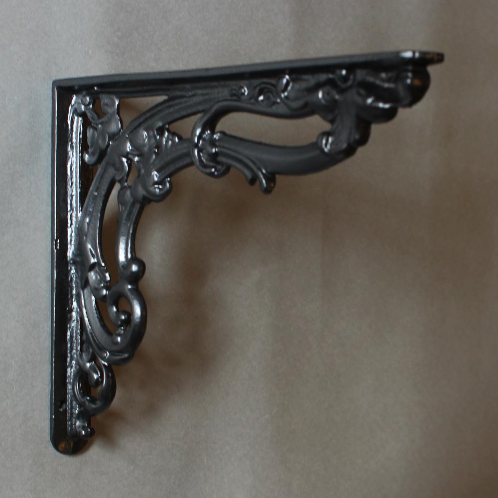 Victorian Leaf Cast Iron Shelf Bracket · 10 x 12 Inch ·-11 - 12" Brackets-Yester Home