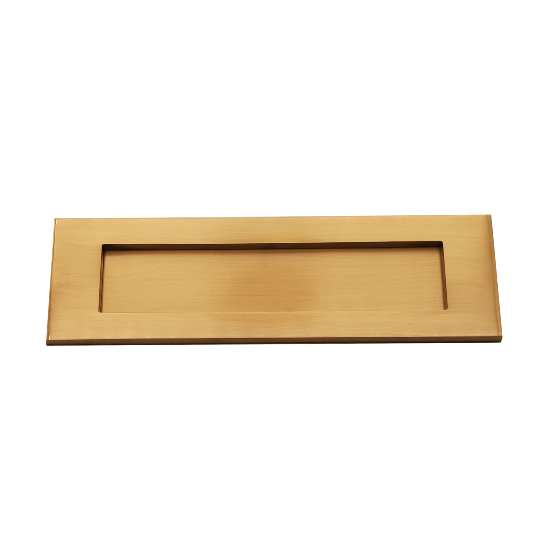 Victorian Letter Plate 250mm Satin Brass-Finger Plates & Letter Plates-Yester Home