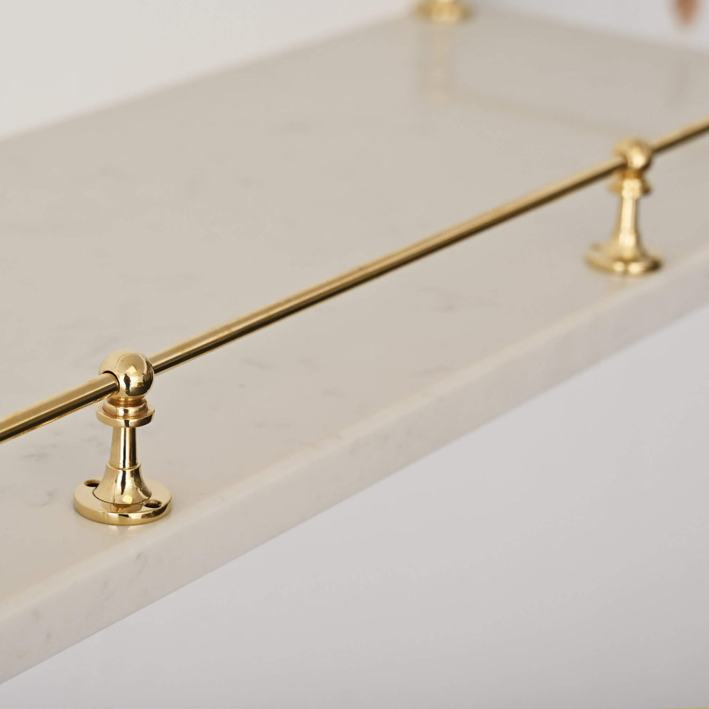 Victorian Polished Brass Gallery Shelf Rail-Gallery Rails-Yester Home