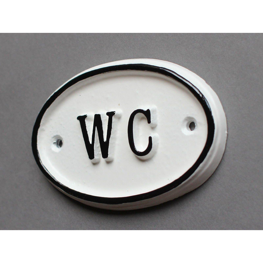 WC Toilet Sign · White ·-Toilet Sign-Yester Home