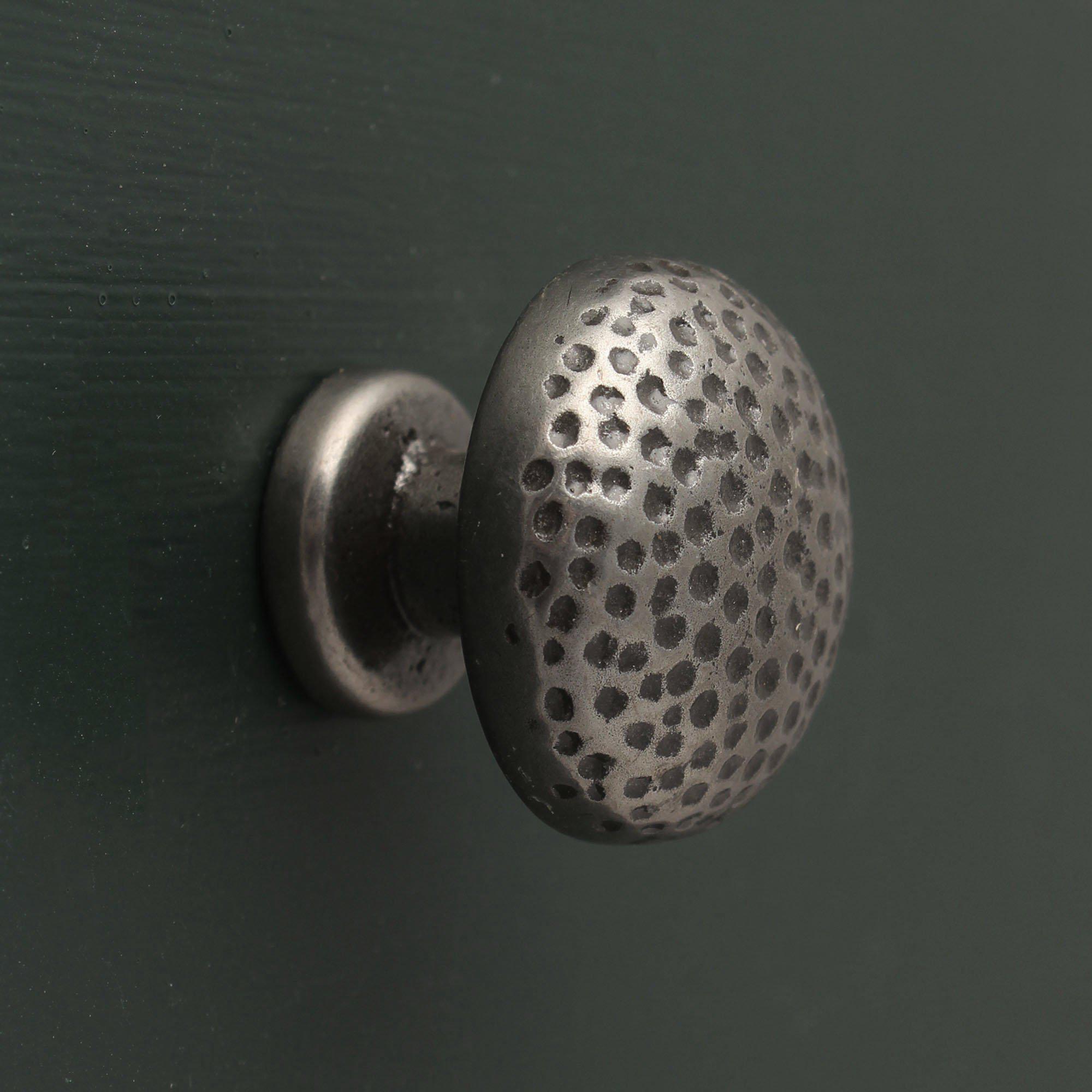 Warwick Mottled Cast Iron Cupboard Knob-Cabinet Knobs-Yester Home