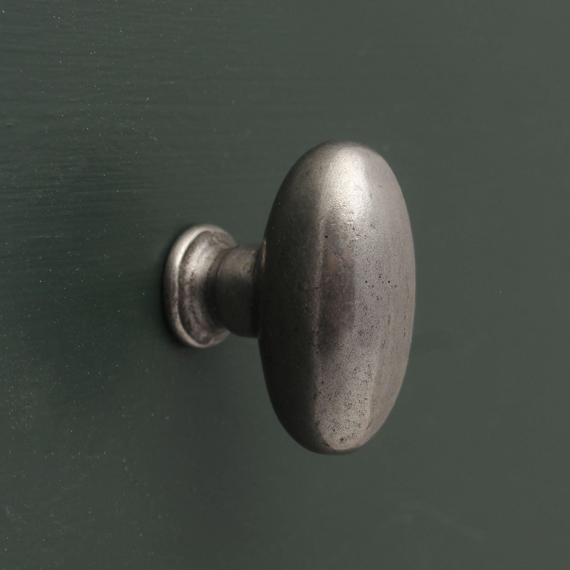 Warwick Oval Cast Iron Cupboard Knob-Cabinet Knobs-Yester Home
