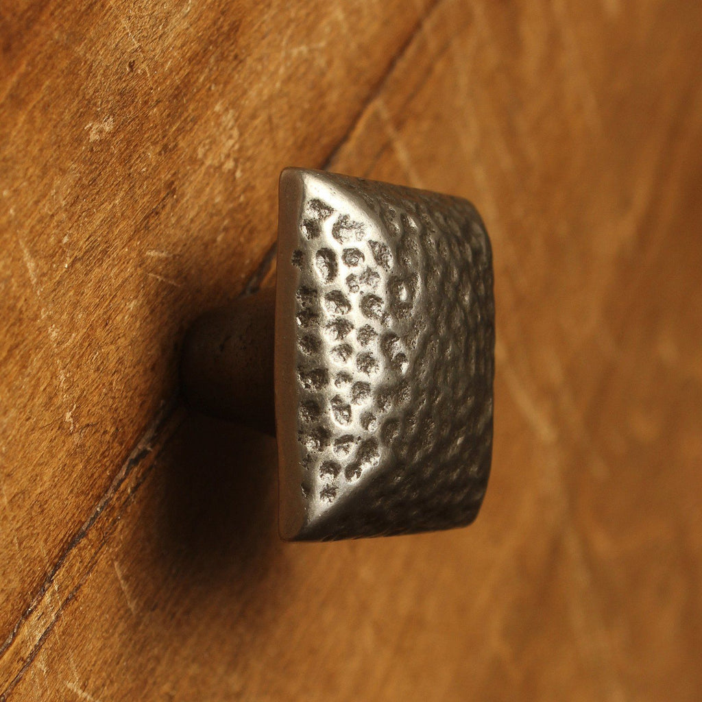 Warwick Square Cast Iron Cupboard Knob - Mottled-Cabinet Knobs-Yester Home