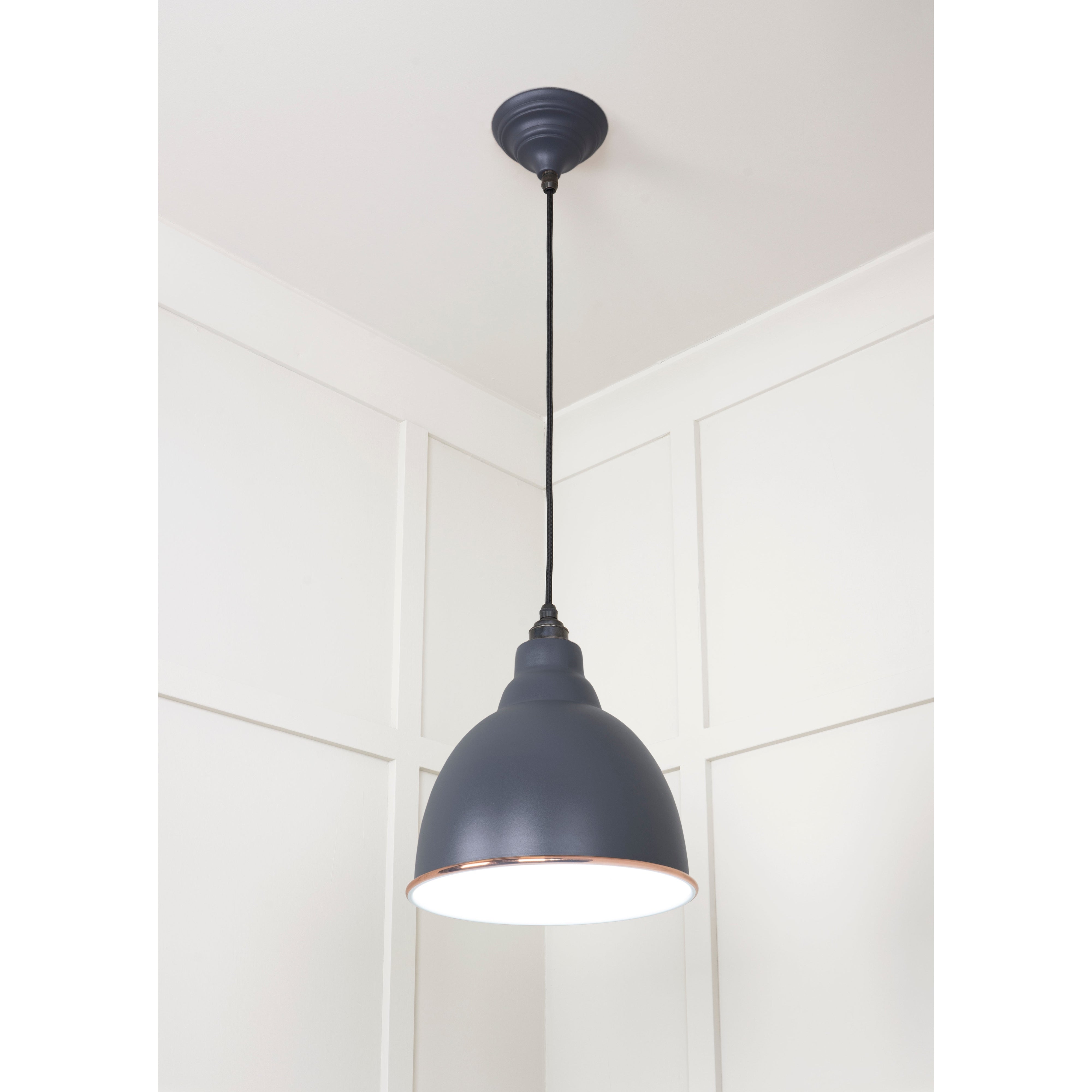 White Gloss Brindley Pendant in Slate | From The Anvil-Brindley-Yester Home