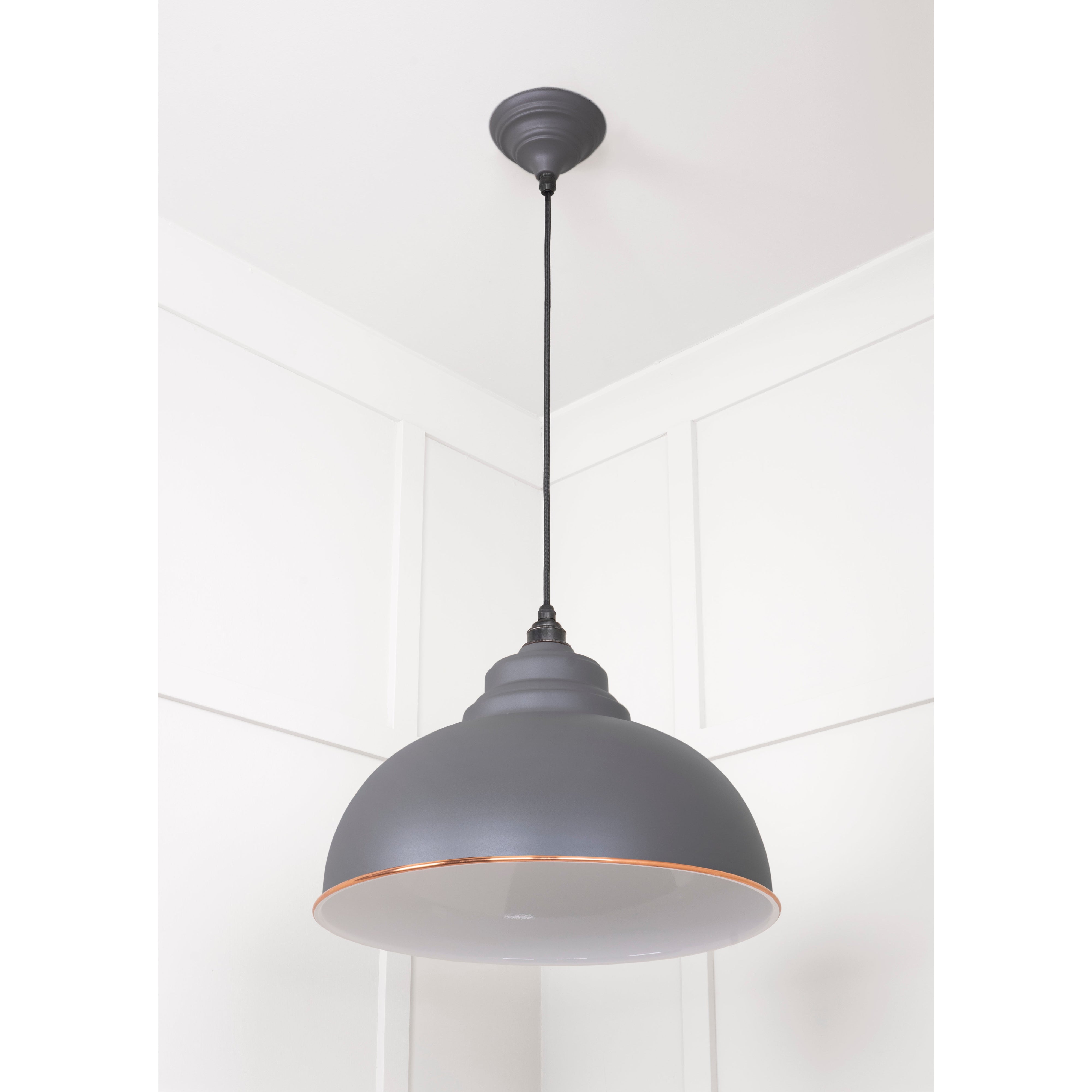 White Gloss Harborne Pendant in Bluff | From The Anvil-Harborne-Yester Home