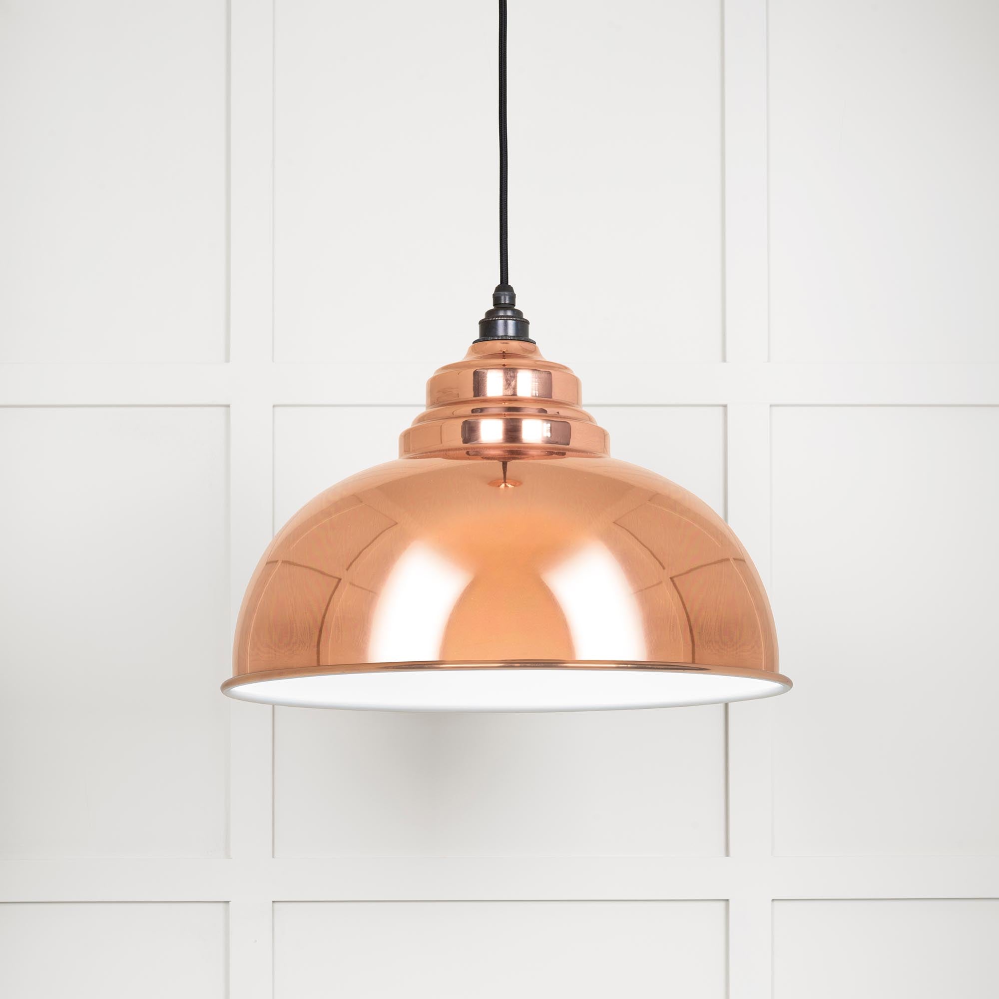 White Gloss Harborne Pendant in Copper | From The Anvil - Harborne - From The Anvil - Yester Home