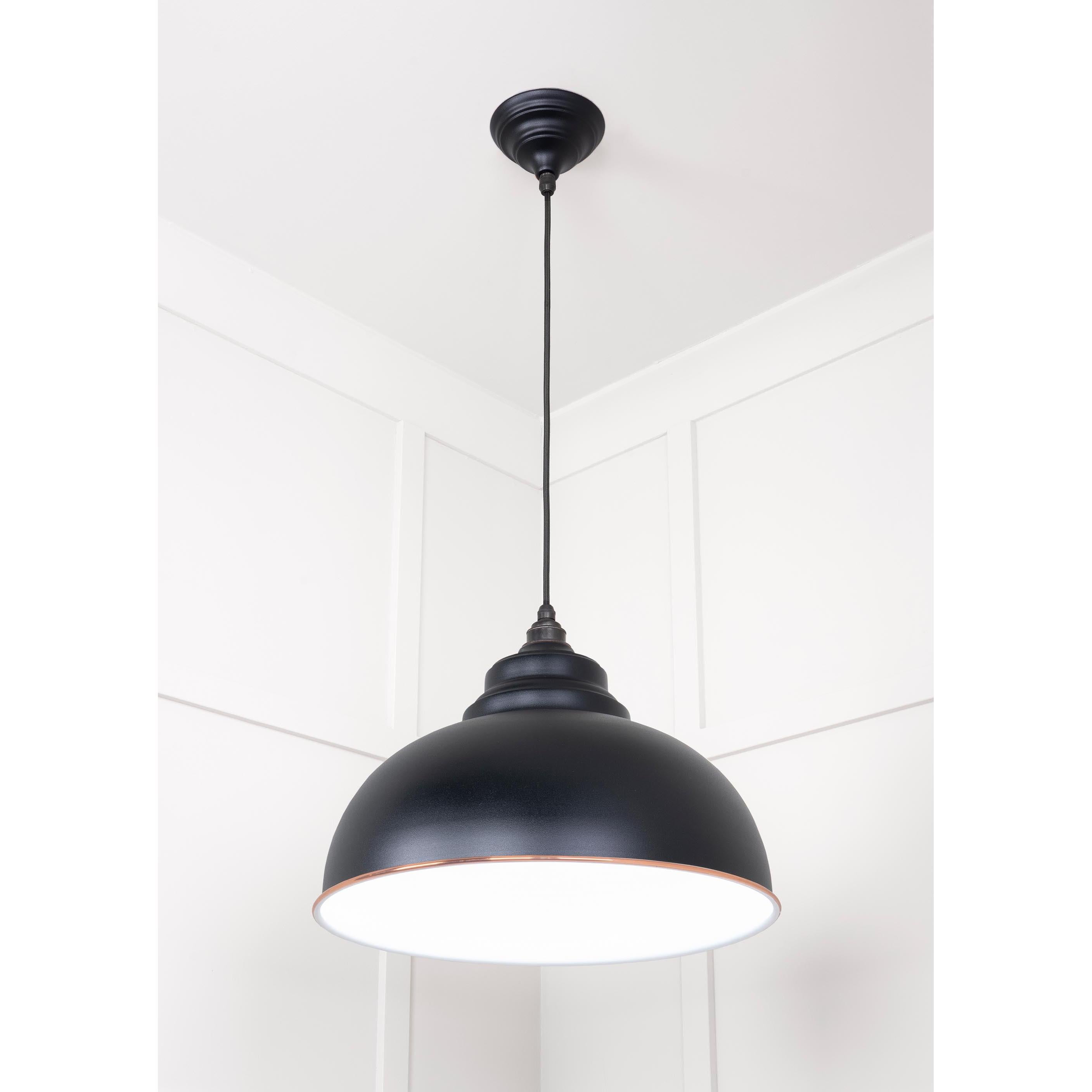 White Gloss Harborne Pendant in Elan Black | From The Anvil - Harborne - From The Anvil - Yester Home