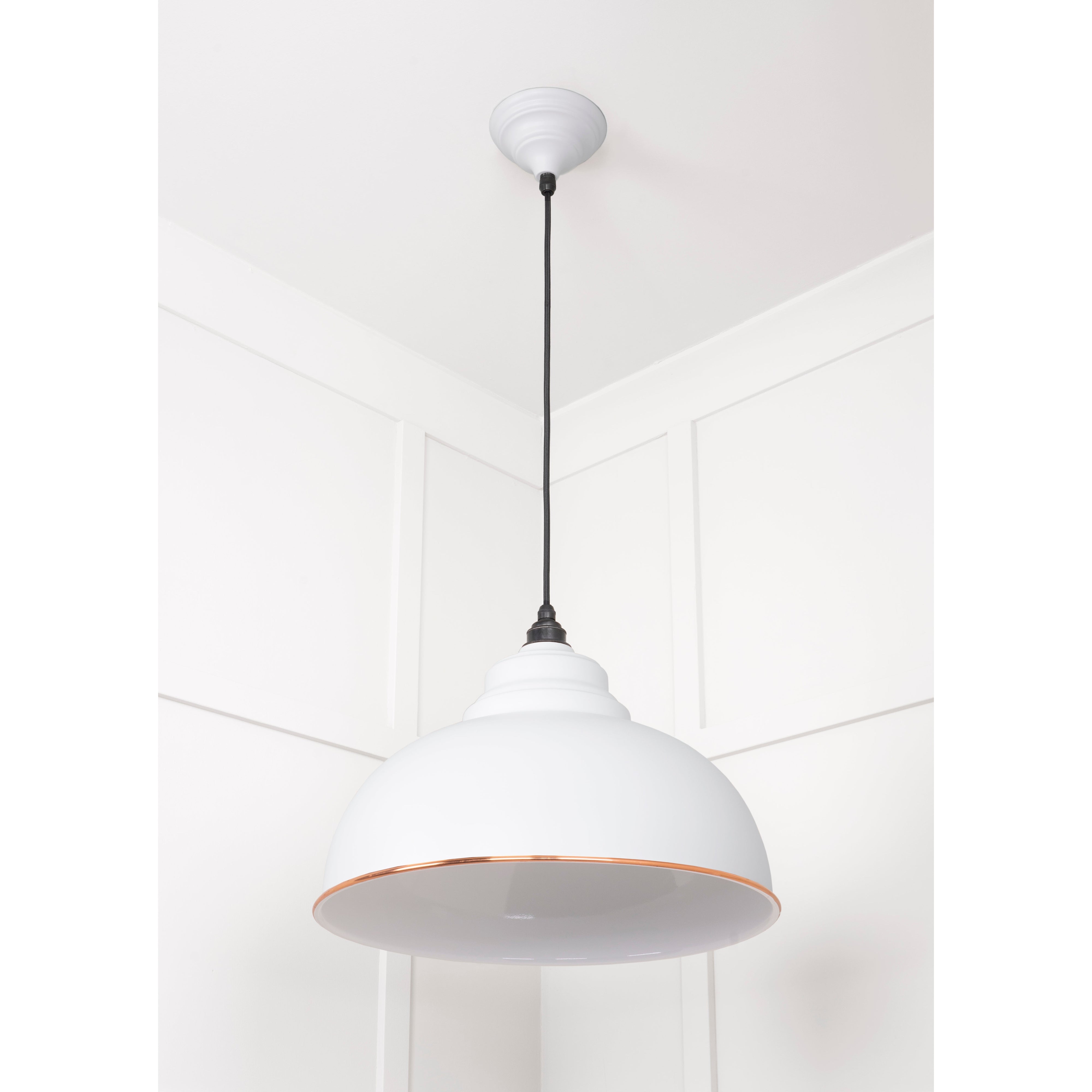White Gloss Harborne Pendant in Flock | From The Anvil-Harborne-Yester Home