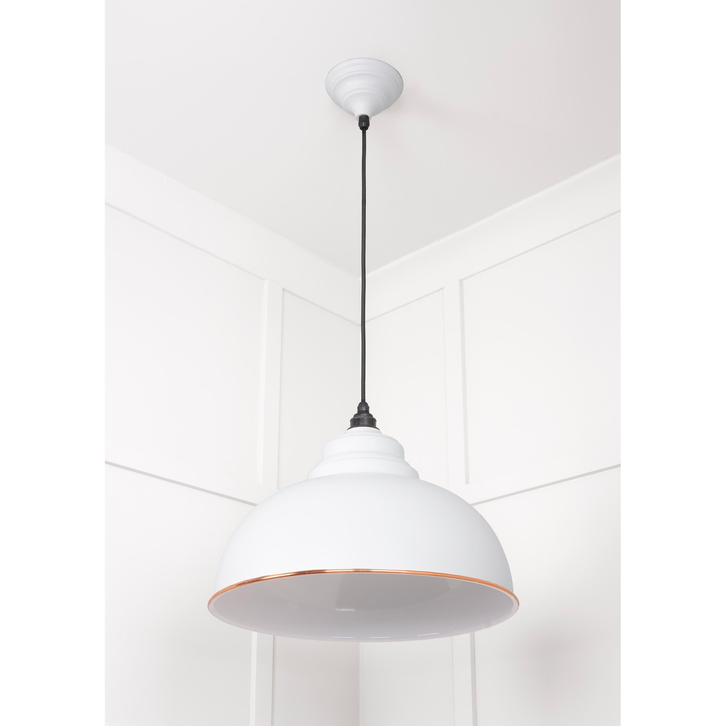White Gloss Harborne Pendant in Flock | From The Anvil - Harborne - From The Anvil - Yester Home