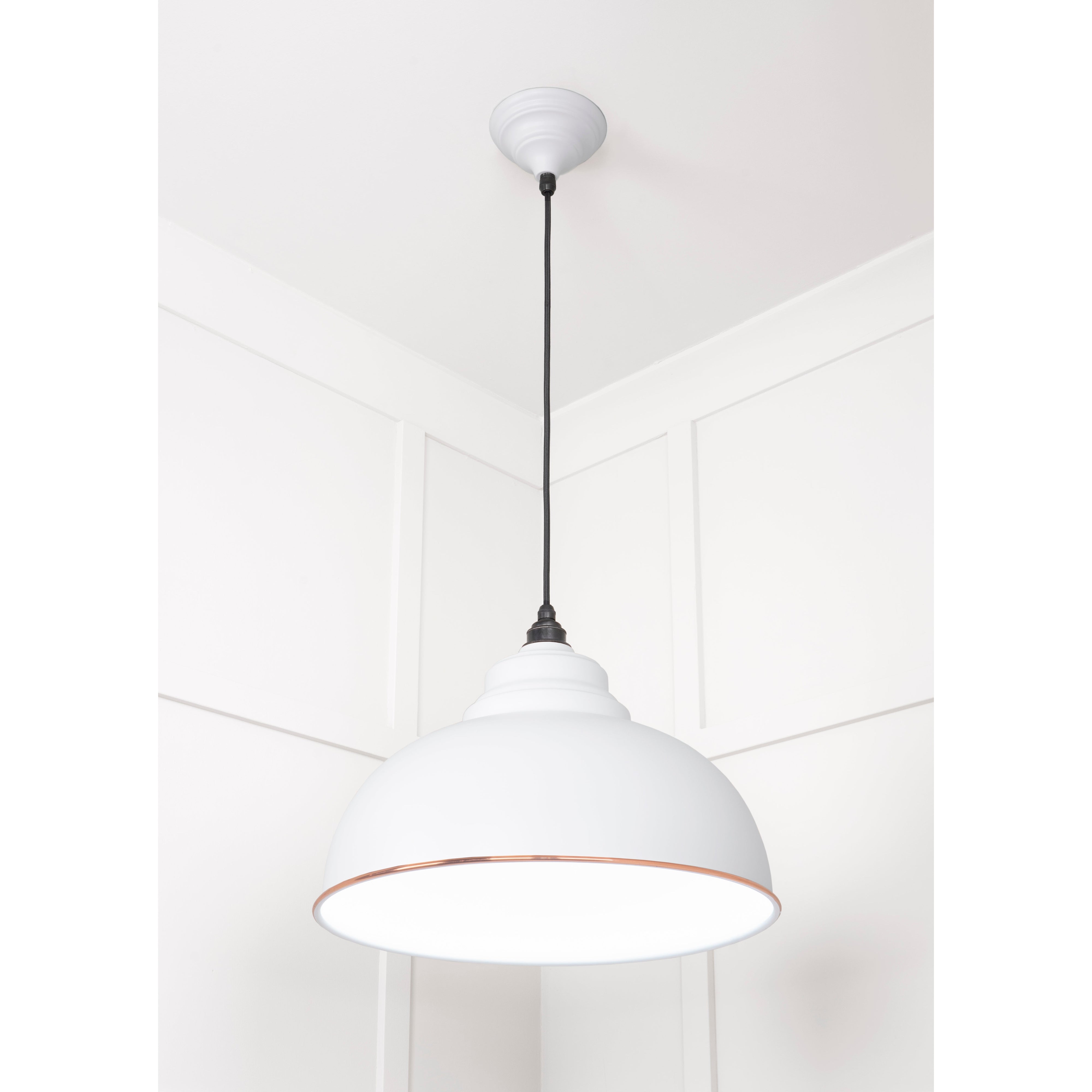White Gloss Harborne Pendant in Flock | From The Anvil-Harborne-Yester Home