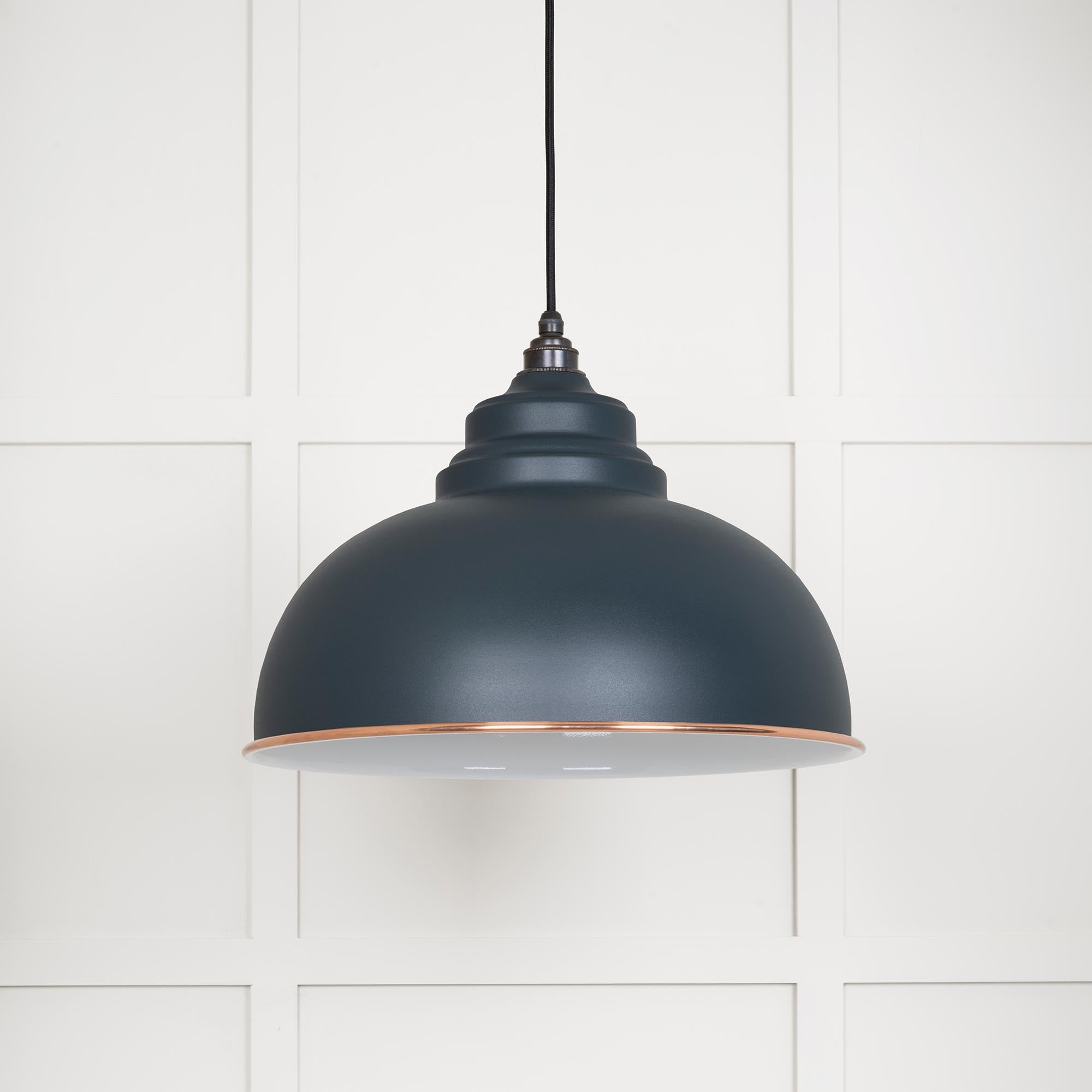 White Gloss Harborne Pendant in Soot | From The Anvil - Harborne - From The Anvil - Yester Home