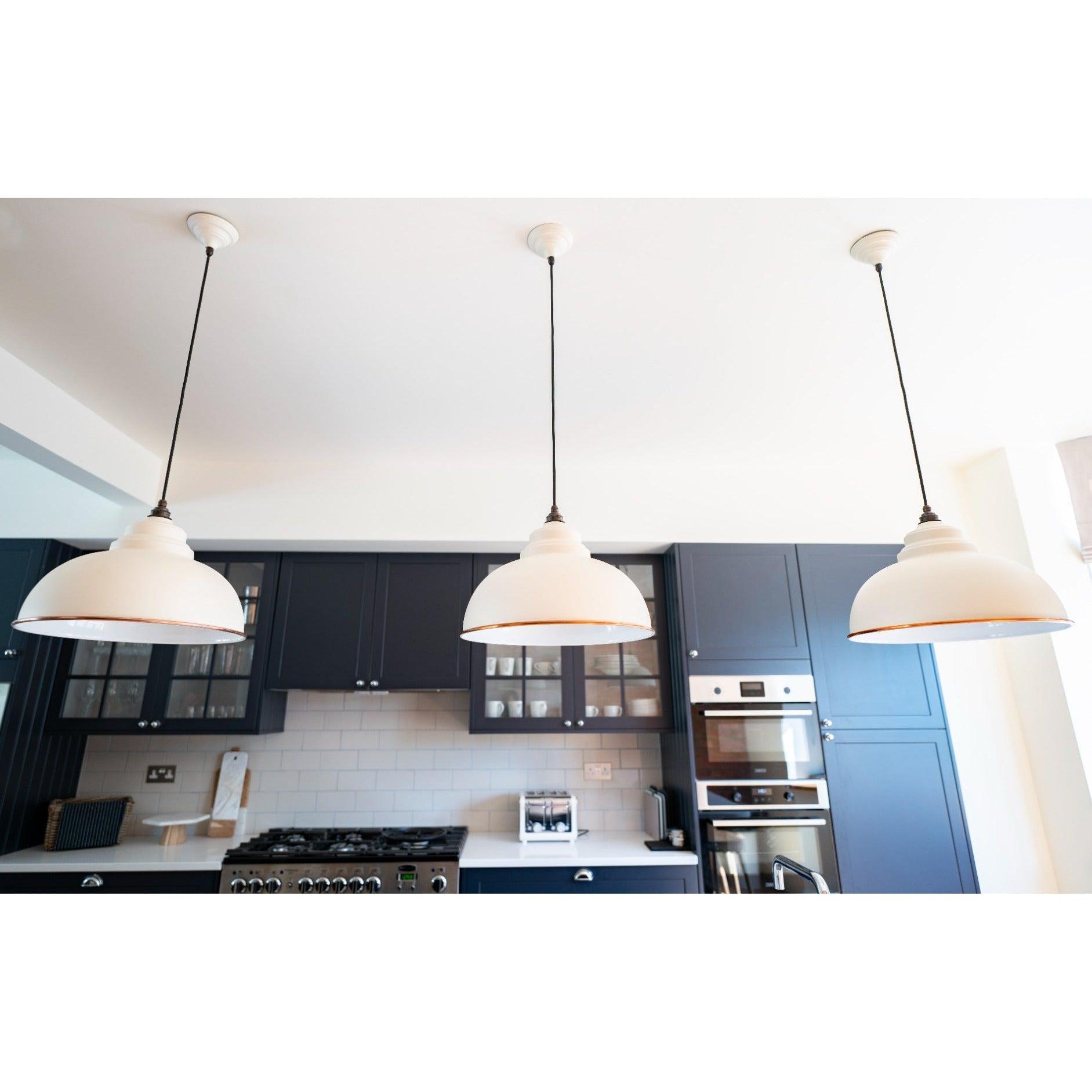 White Gloss Harborne Pendant in Teasel | From The Anvil-Harborne-Yester Home