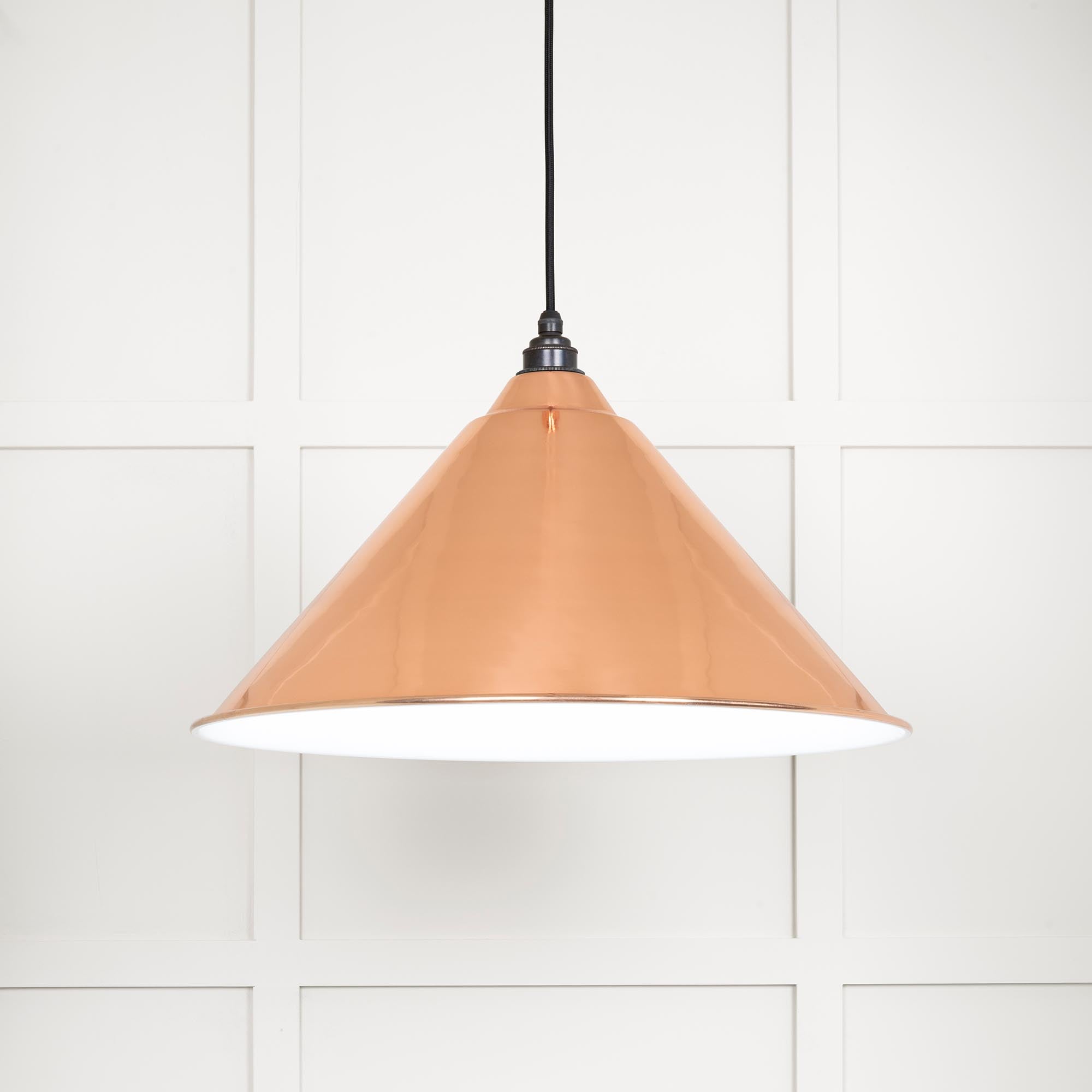 White Gloss Hockley Pendant in Copper | From The Anvil - Hockley - From The Anvil - Yester Home