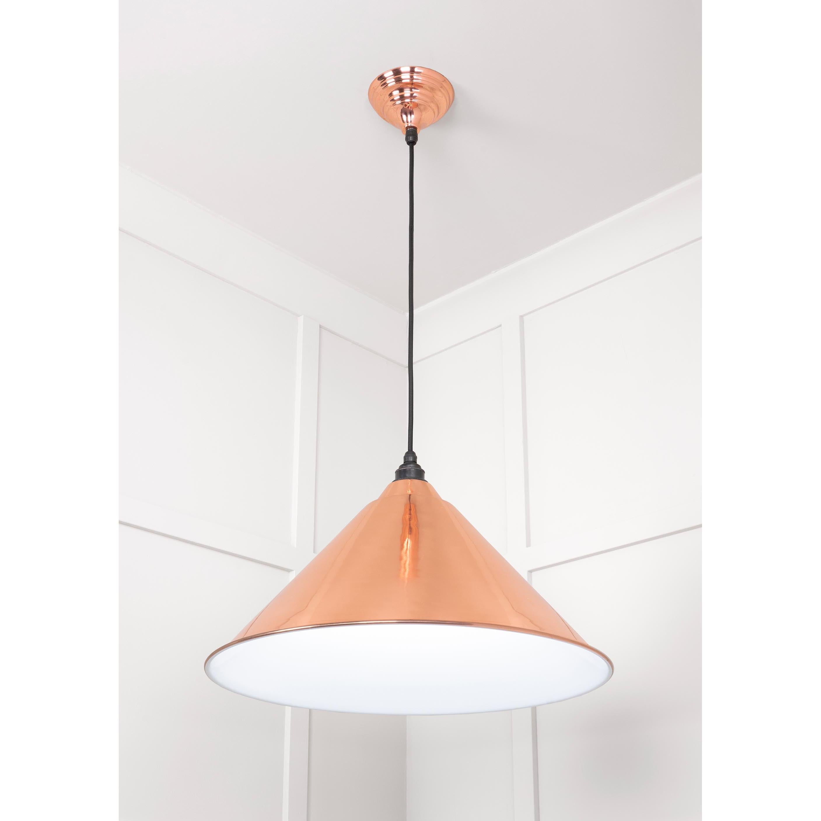 White Gloss Hockley Pendant in Copper | From The Anvil - Hockley - From The Anvil - Yester Home
