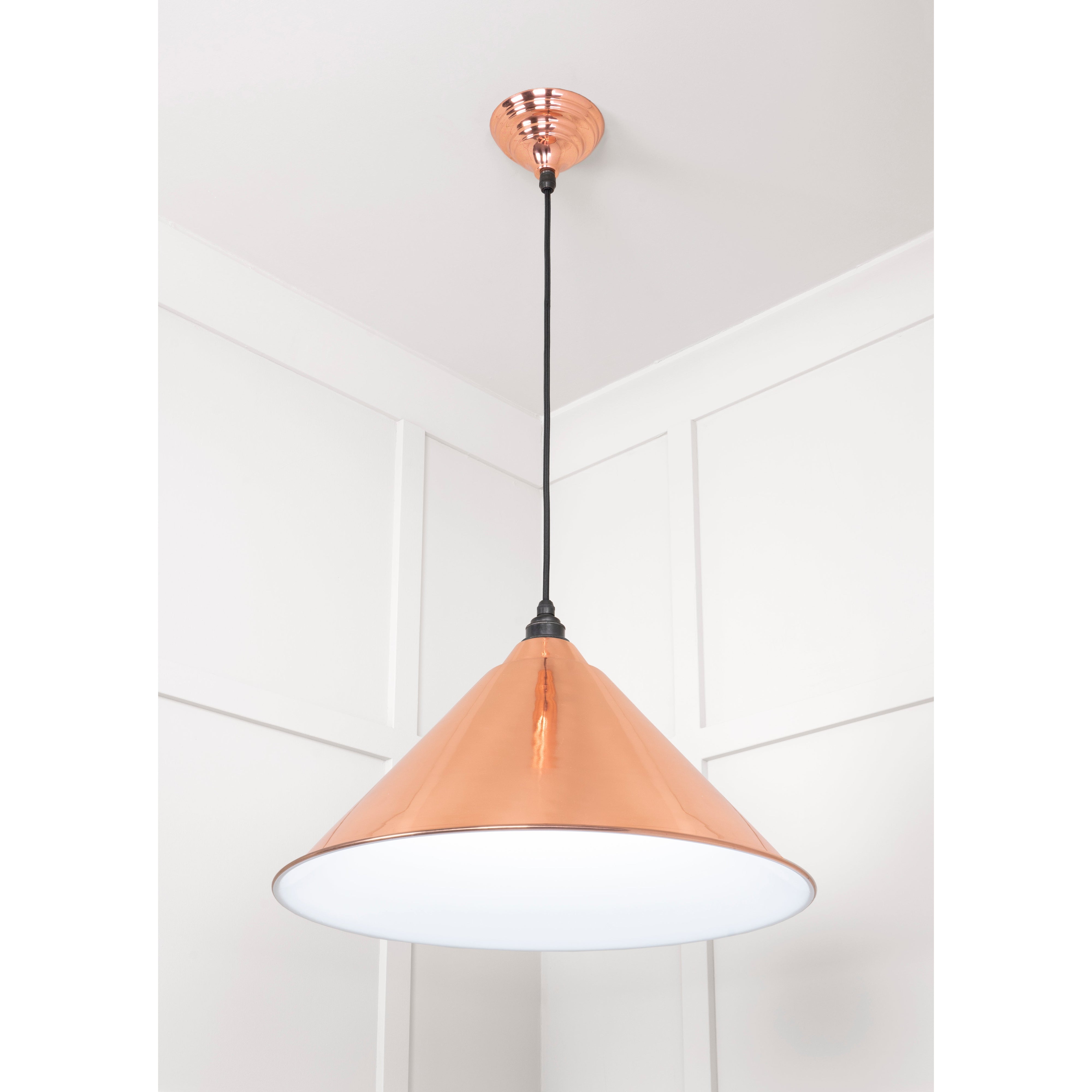 White Gloss Hockley Pendant in Copper | From The Anvil-Hockley-Yester Home