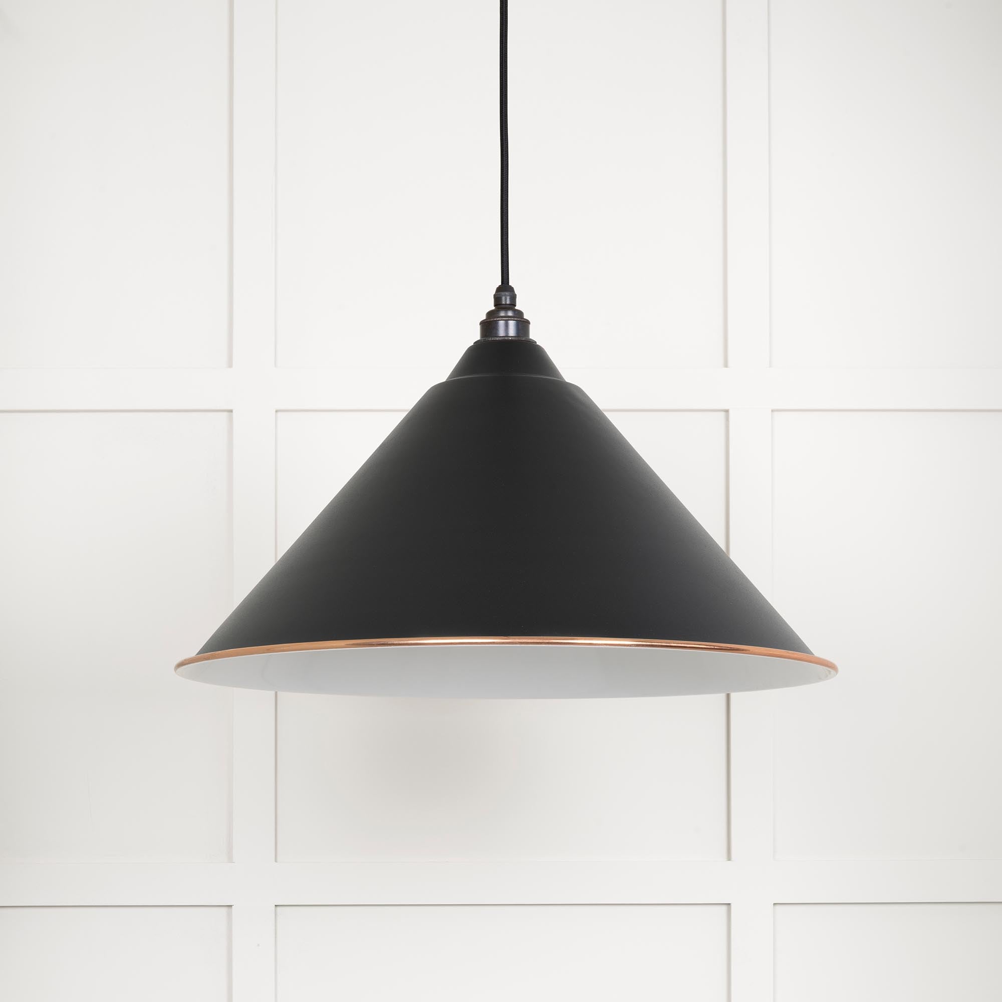 White Gloss Hockley Pendant in Elan Black | From The Anvil - Hockley - From The Anvil - Yester Home