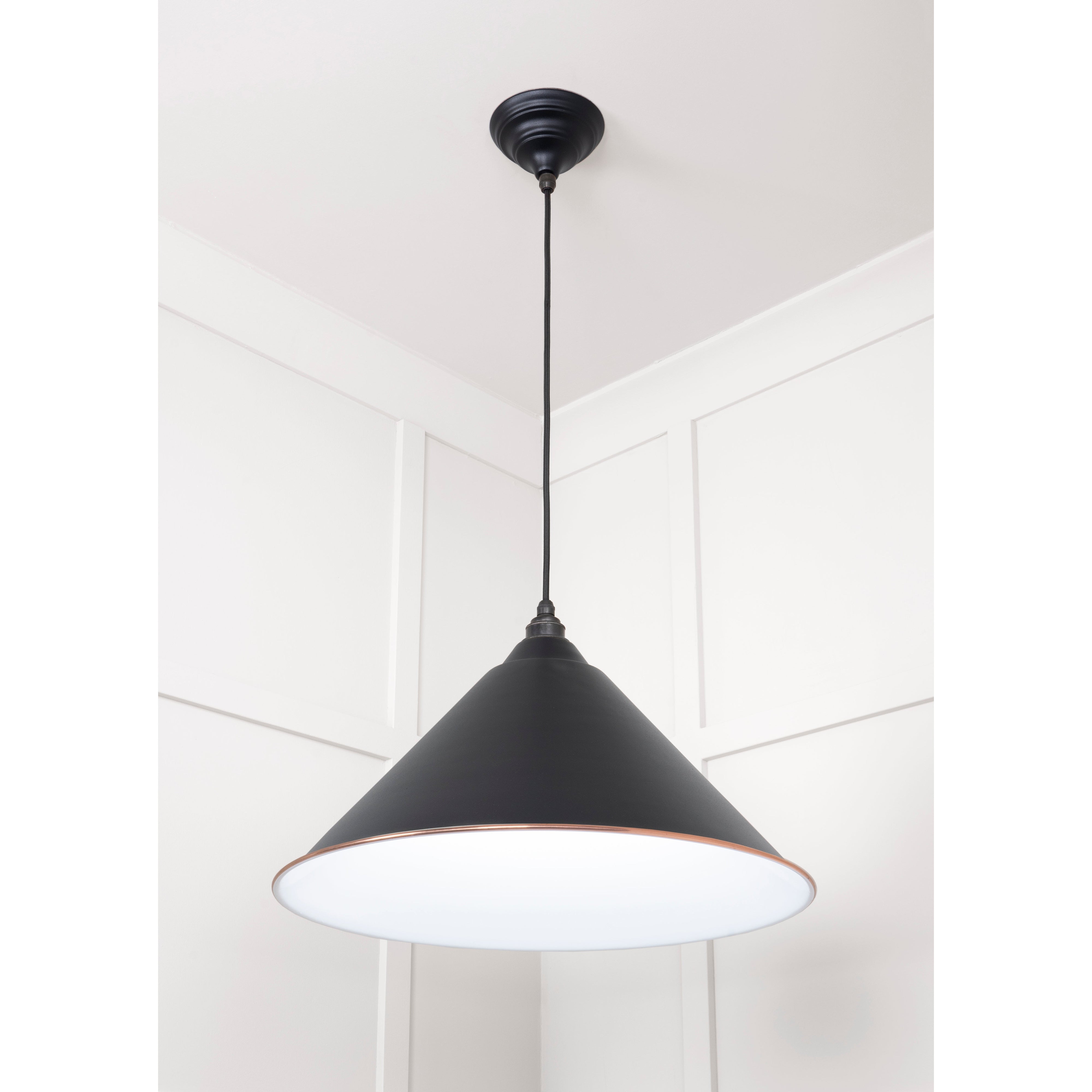 White Gloss Hockley Pendant in Elan Black | From The Anvil-Hockley-Yester Home
