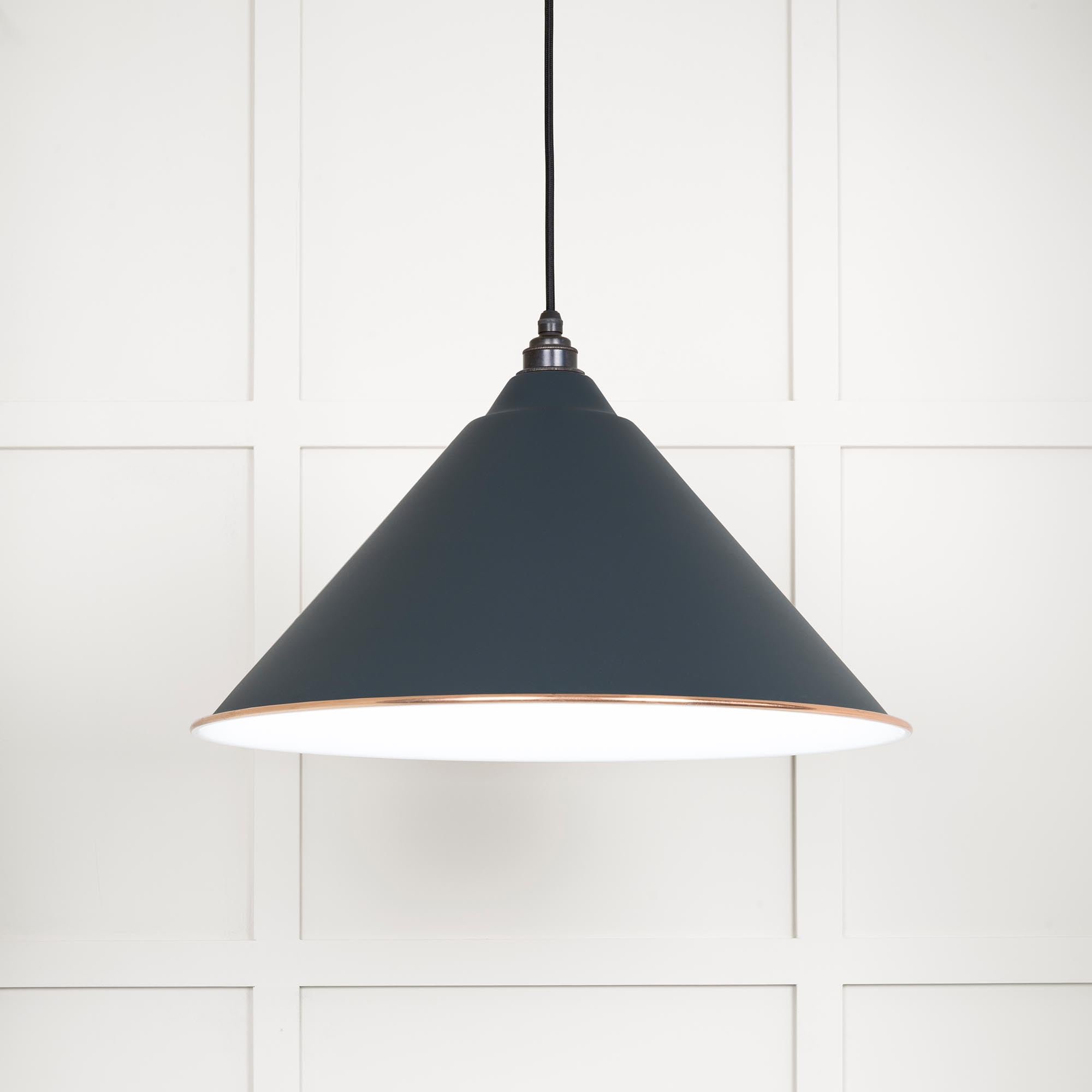 White Gloss Hockley Pendant in Soot | From The Anvil - Hockley - From The Anvil - Yester Home
