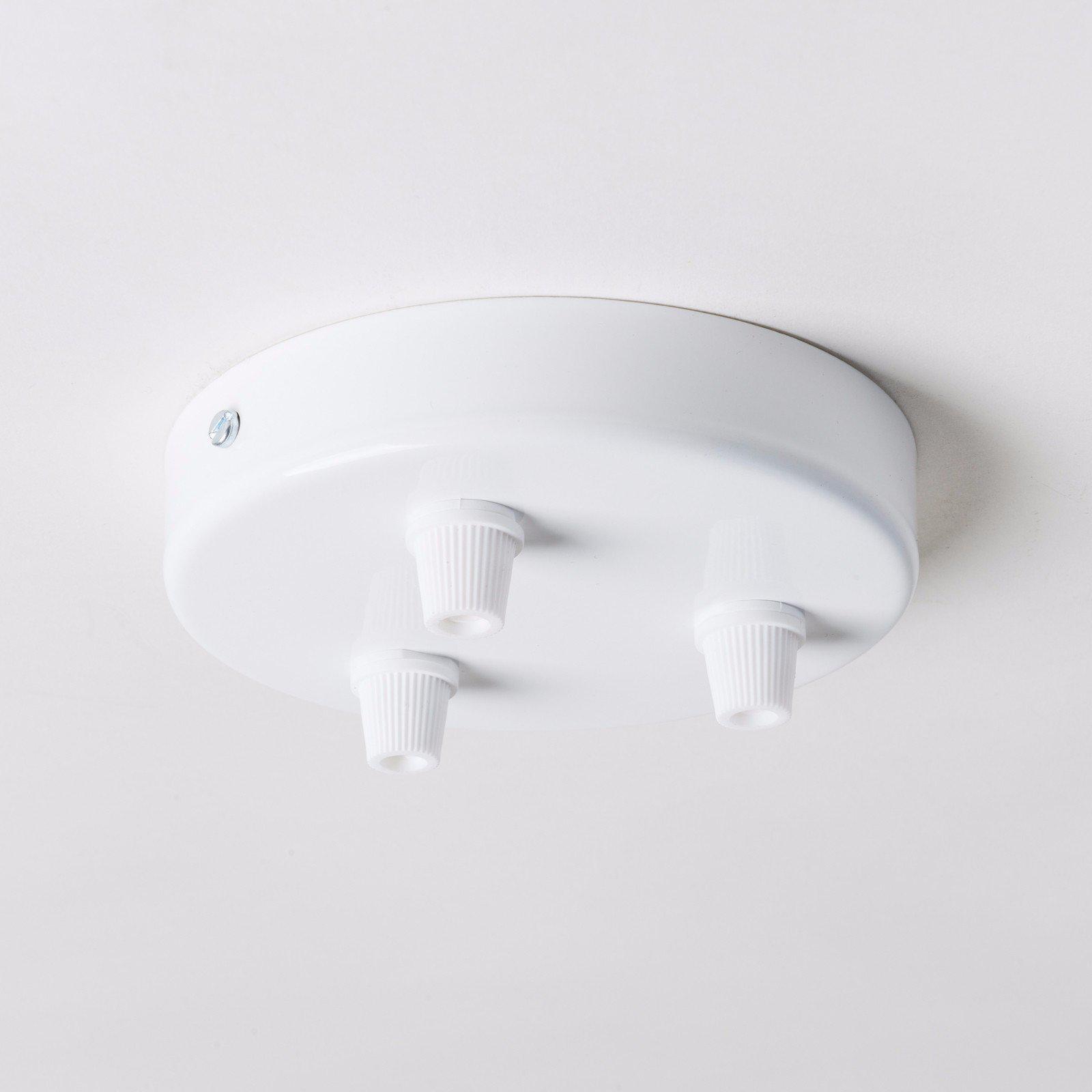 White Steel 100mm Ceiling Rose - All Outlet Options-Ceiling Rose-Yester Home