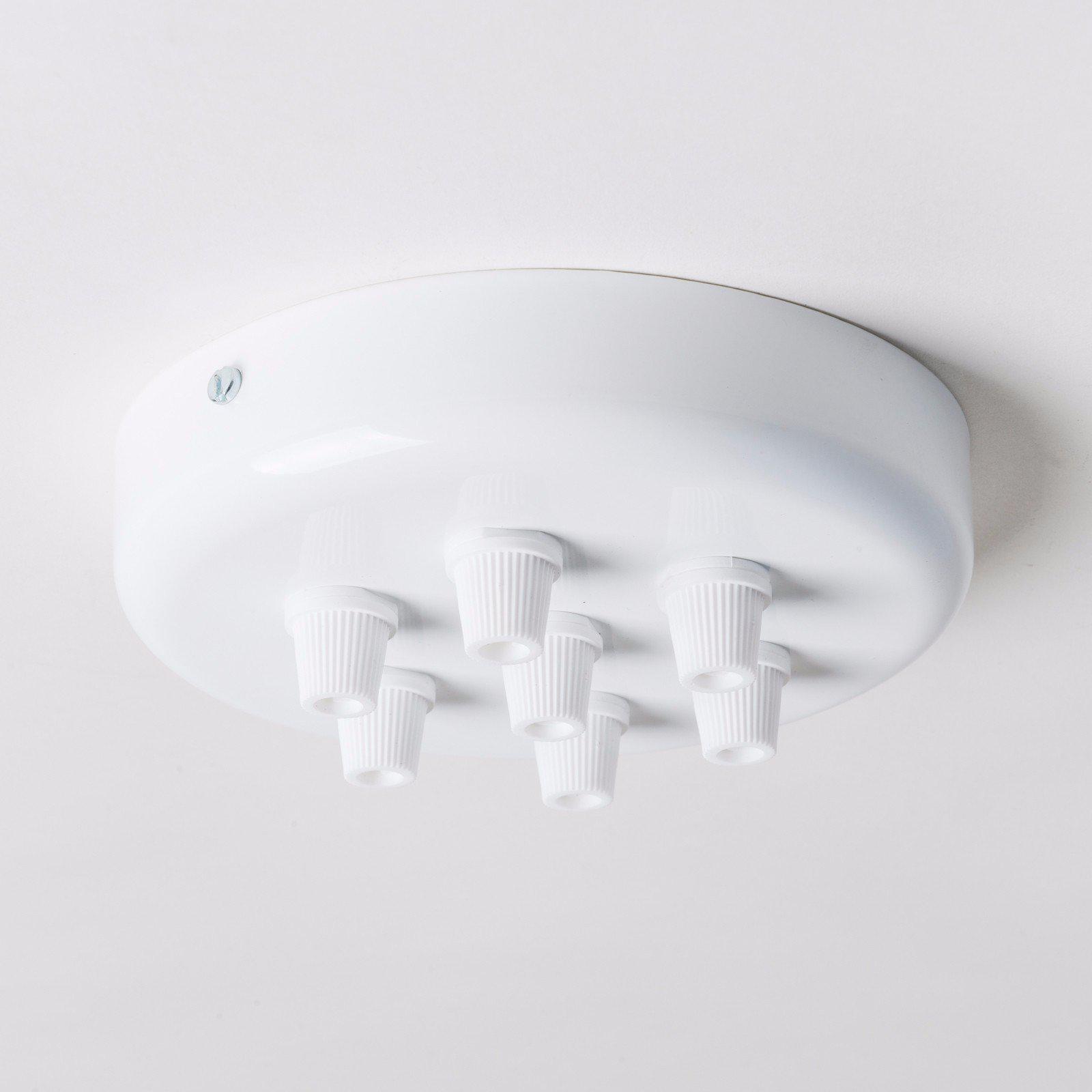 White Steel 100mm Ceiling Rose - All Outlet Options-Ceiling Rose-Yester Home