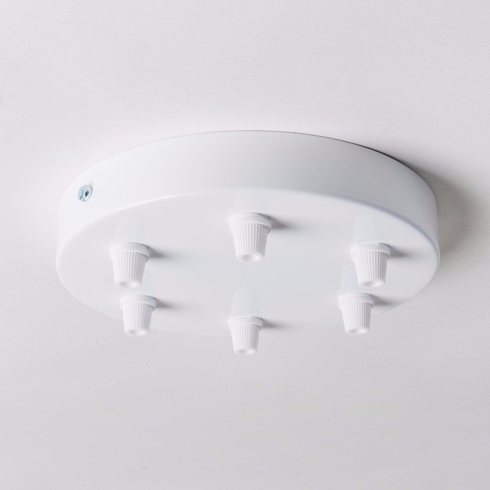 White Steel Ceiling Rose Large 160mm - All Outlet Options-Ceiling Rose-Yester Home