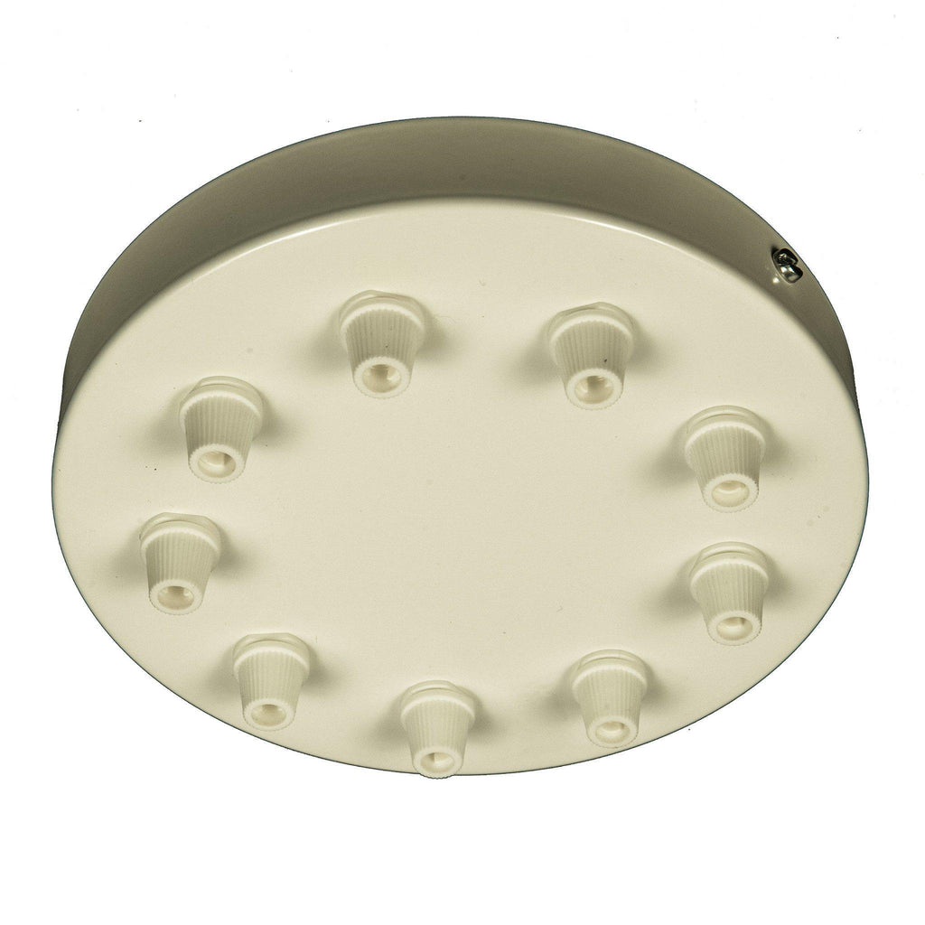 White Steel Ceiling Rose Large 160mm - All Outlet Options-Ceiling Rose-Yester Home
