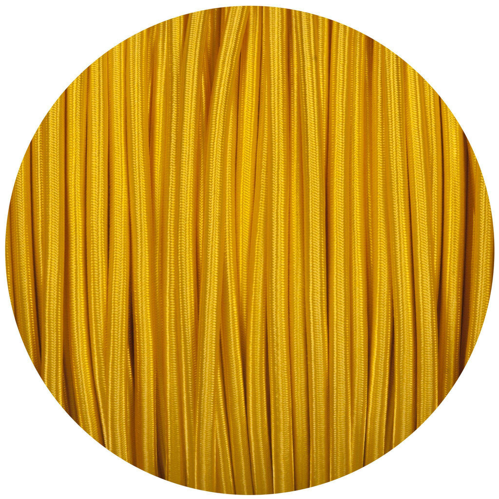 Yellow Round Fabric Braided Cable-Fabric Cable-Yester Home