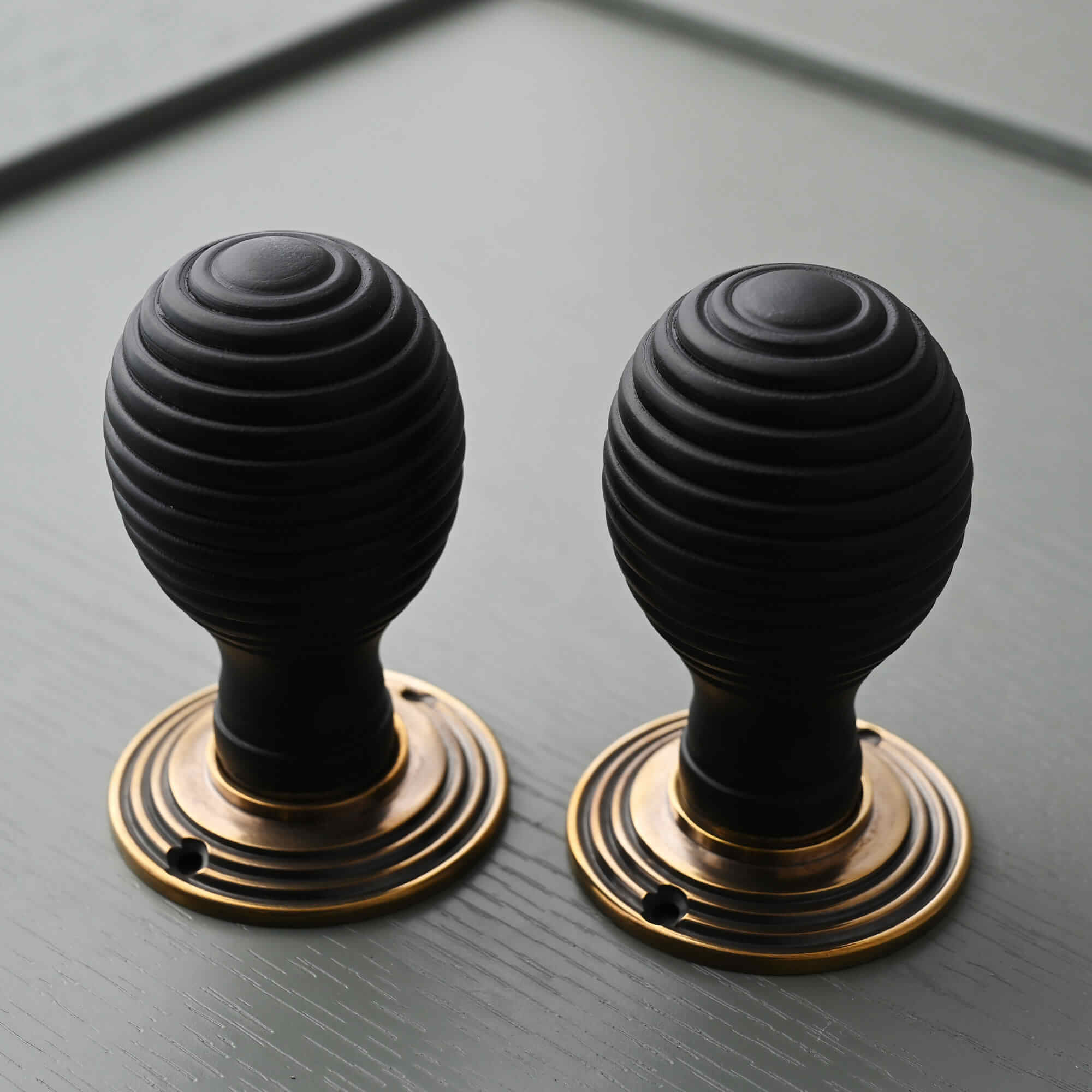 Traditional Oval Wooden Beehive Mortice/Rim Door Knobs - Mortice Knobs - Yester Home - Yester Home