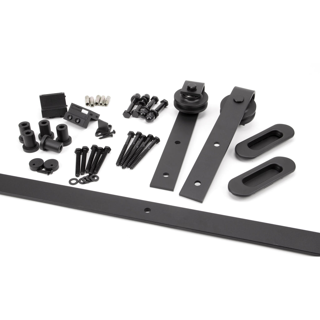 100kg Black Sliding Door Hardware Kit (2m Track) | From The Anvil-Sliding Door Hardware-Yester Home