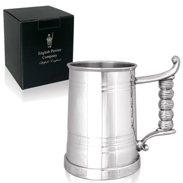 1 Pint Pewter Worcester Rope Tankard-Tankards-Yester Home