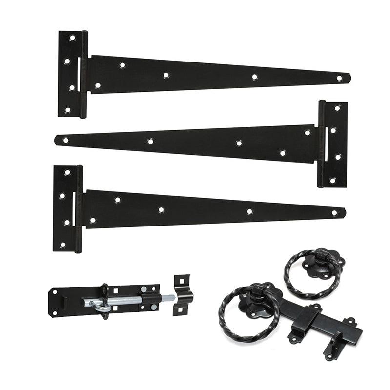 10 250mm Twist Ring Gate Ironmongery Kit Black Yester Home 10-250mm-twist-ring-gate-ironmongery-kit-black-yester-home