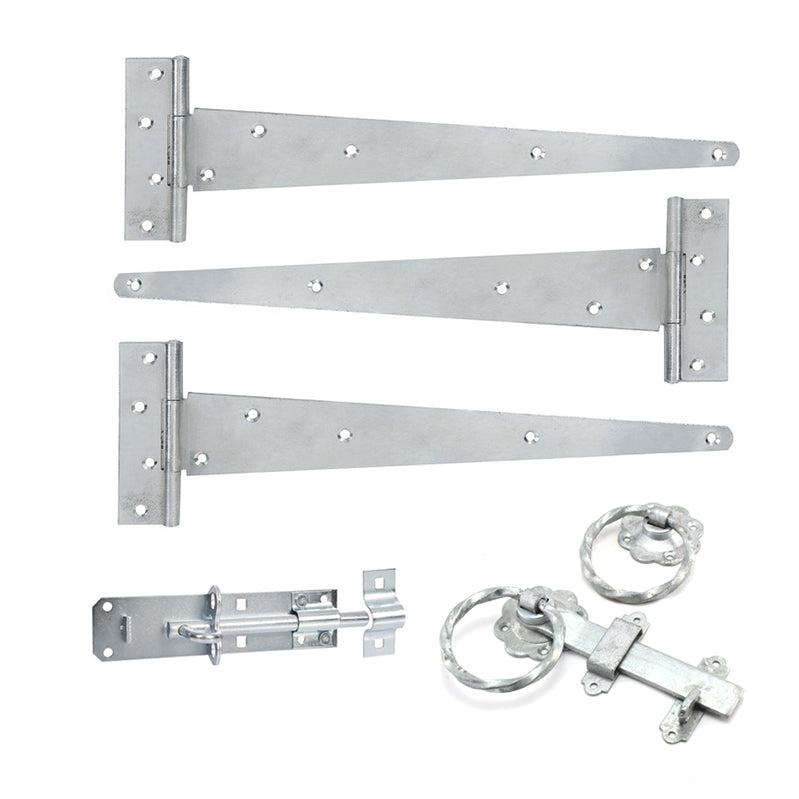 10" 250mm Twist Ring Gate Ironmongery Kit Zinc-Ironmongery Kits-Yester Home