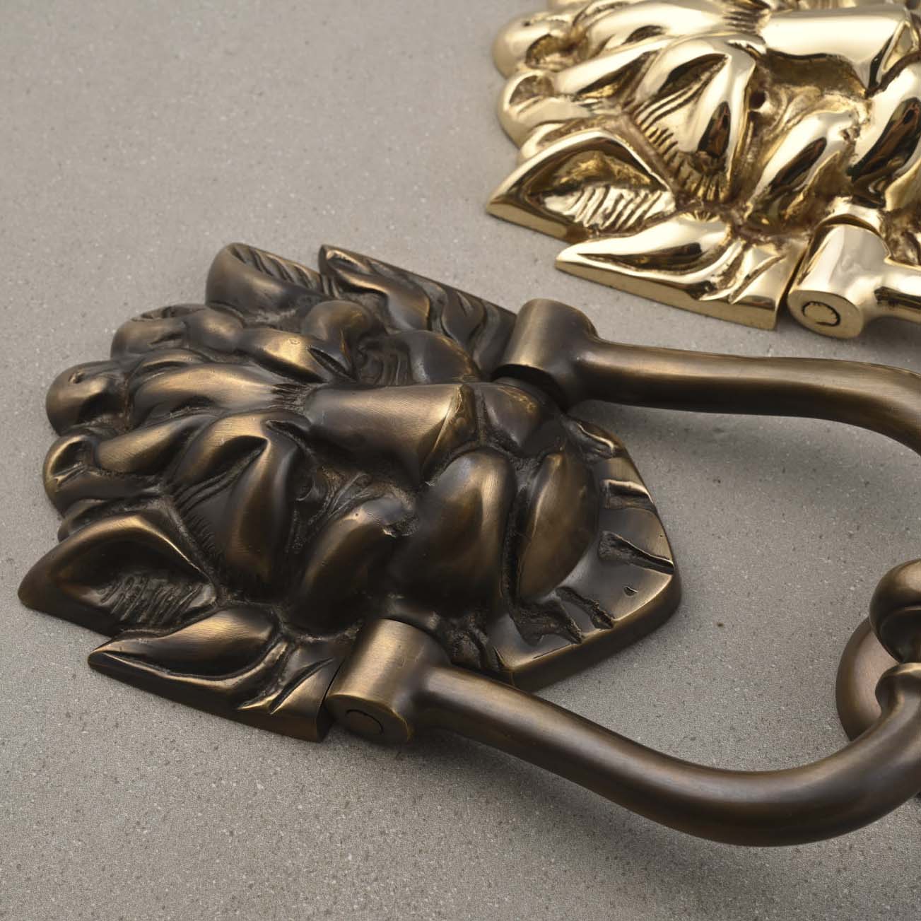 Anatolica Lions Head Door Knocker,7.1 Inches,Solid Brass,Regency Period(Antique Copper - View #3
