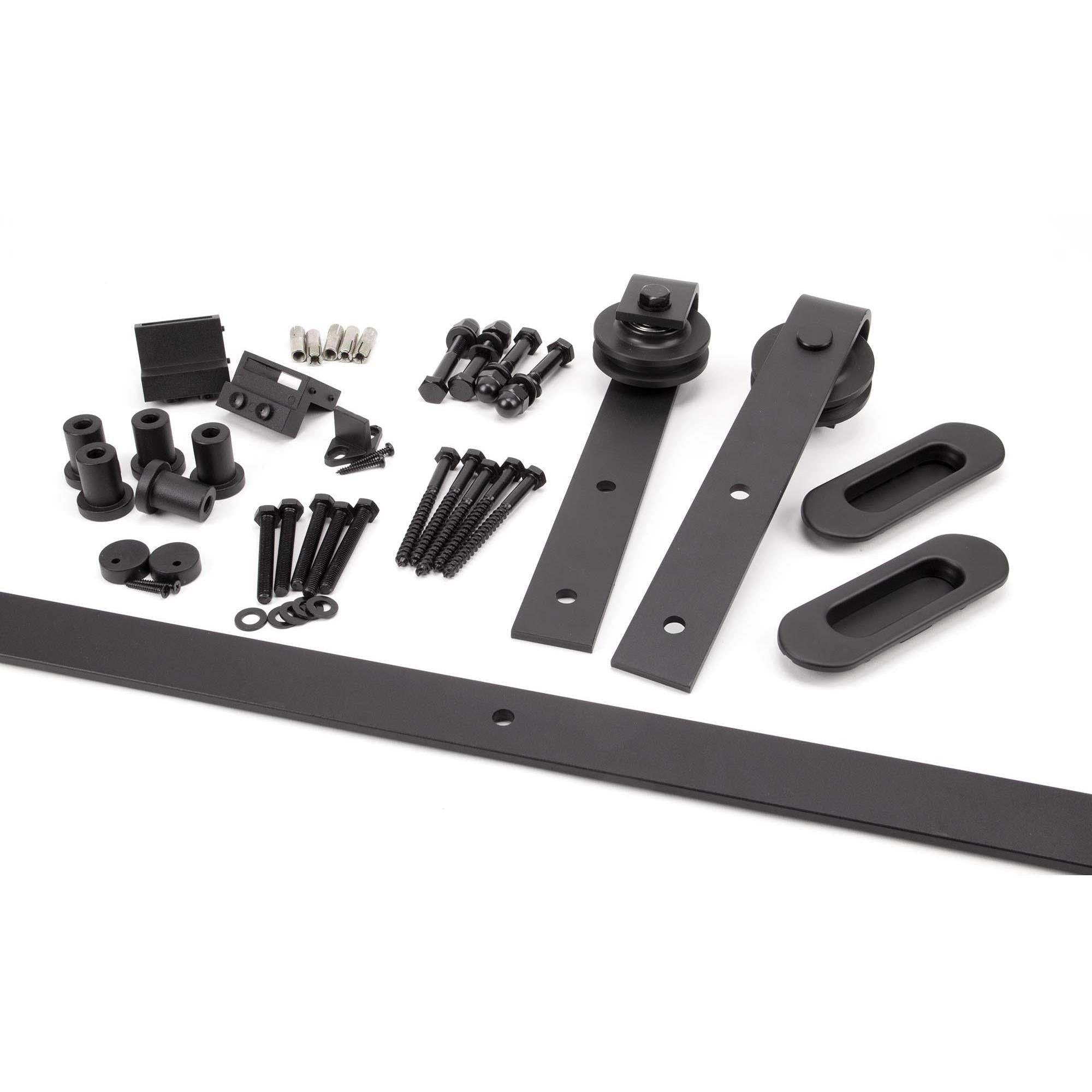 100kg Black Sliding Door Hardware Kit (2m Track) | From The Anvil - Sliding Door Hardware - From The Anvil - Yester Home