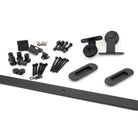 100kg Black (Top Mount) Sliding Door Hardware Kit (2m Track) | From The Anvil-Sliding Door Hardware-Yester Home
