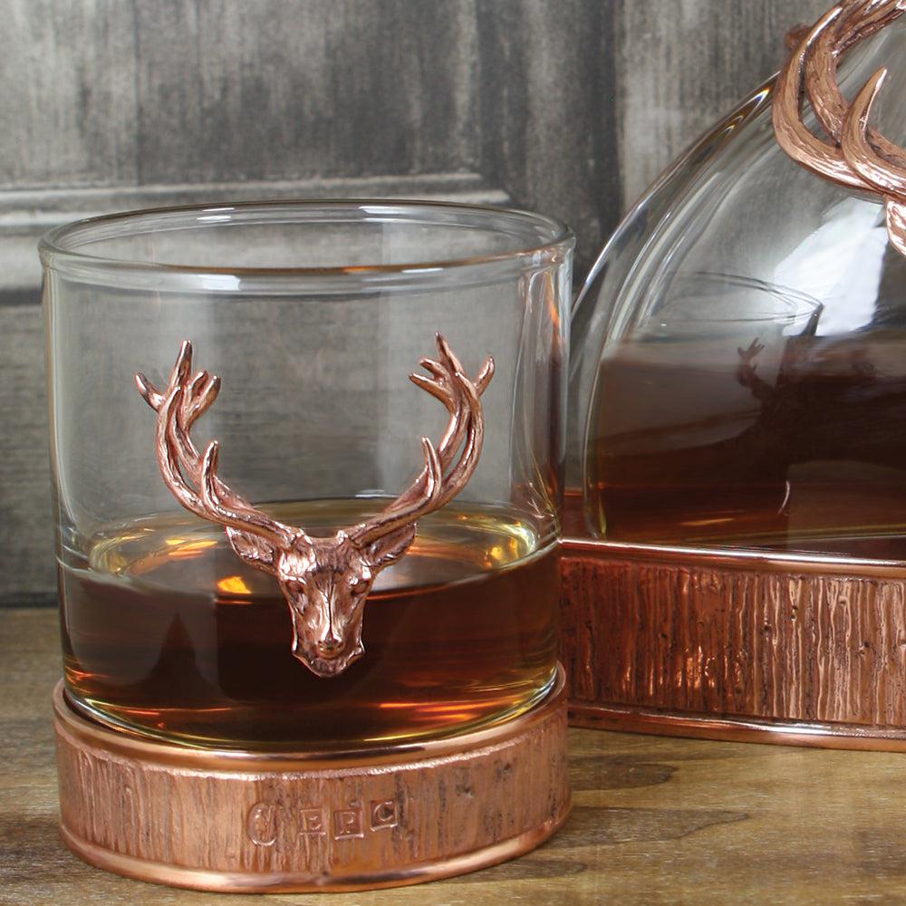 11oz Copper Majestic Stag Head Pewter Whisky Glass Tumbler-Tumblers-Yester Home