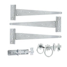12" 300mm Plain Ring Gate Ironmongery Kit Zinc-Ironmongery Kits-Yester Home