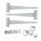 12" 300mm Twist Ring Gate Ironmongery Kit Zinc-Ironmongery Kits-Yester Home