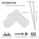 34inch / 86cm - Countertop | Hairpin Legs-Hairpin Legs-Yester Home