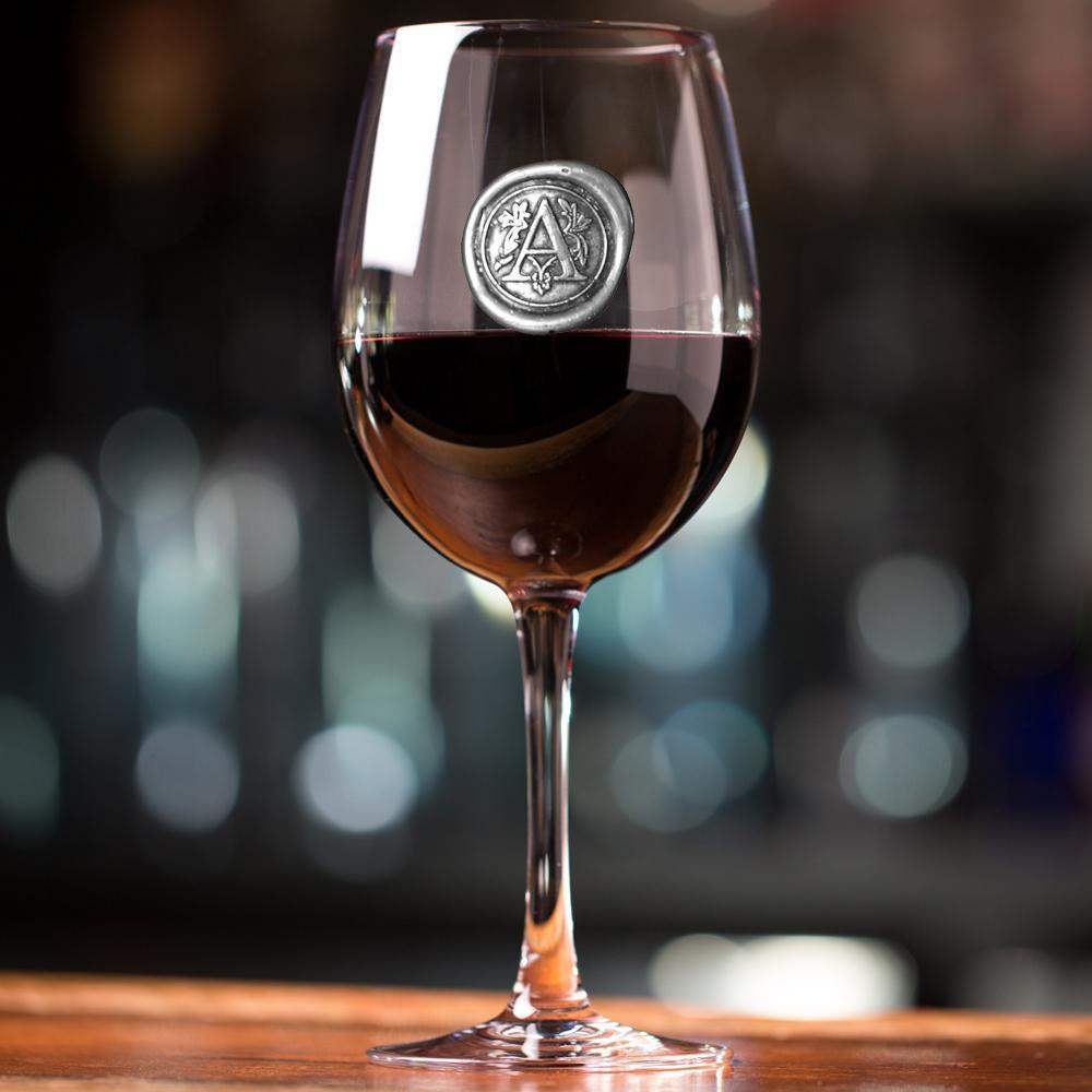 350ml Wine Glass Monogram Seal-Wine Glasses-Yester Home