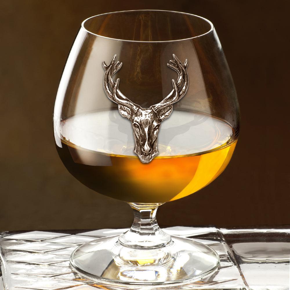 410ml Pewter Stag Brandy Cognac Snifter Glass-Brandy Glasses-Yester Home