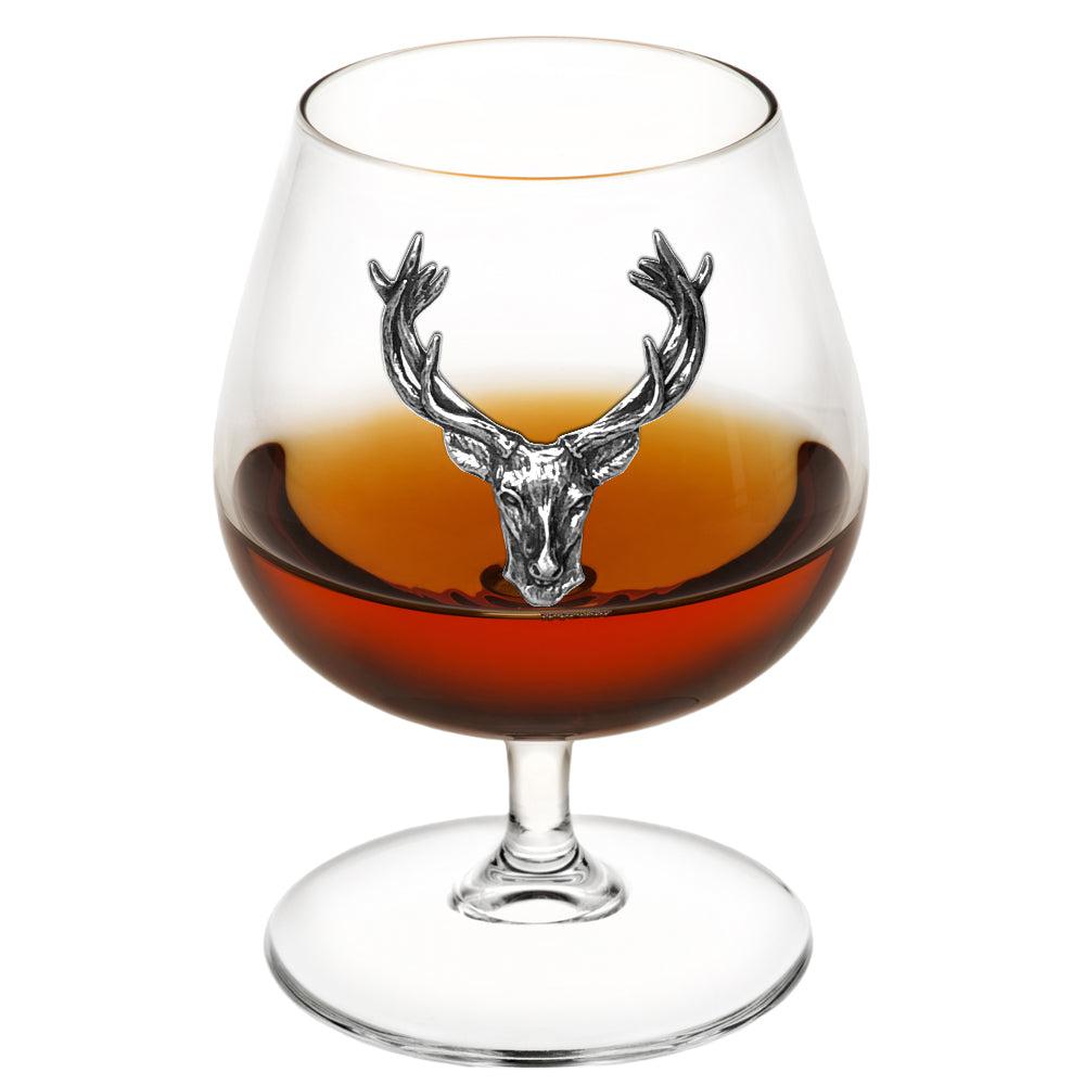 410ml Pewter Stag Brandy Cognac Snifter Glass-Brandy Glasses-Yester Home