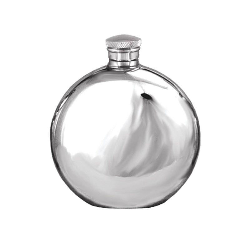4oz Round Pewter Hip Flask-Hip Flasks - Pewter-Yester Home