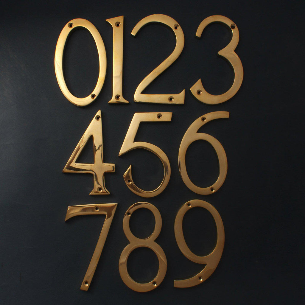 5" Cast Brass House Numbers-House Numbers-Yester Home