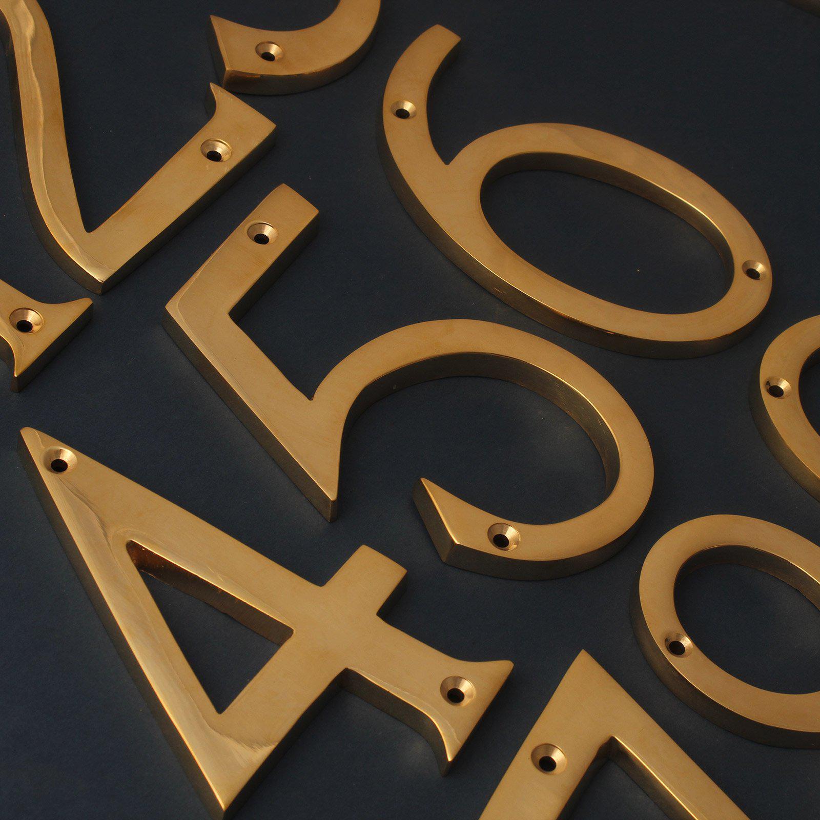 5" Cast Brass House Numbers-House Numbers-Yester Home