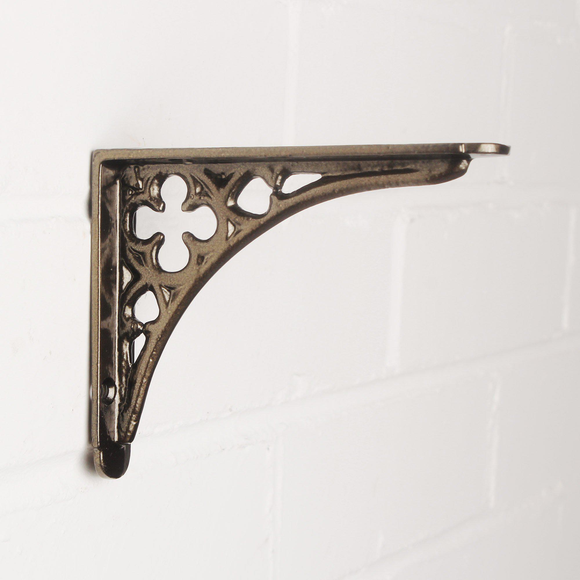 5 x 4 Inch Gothic Cast Iron Shelf Bracket-4 - 6" Shelf Brackets-Yester Home