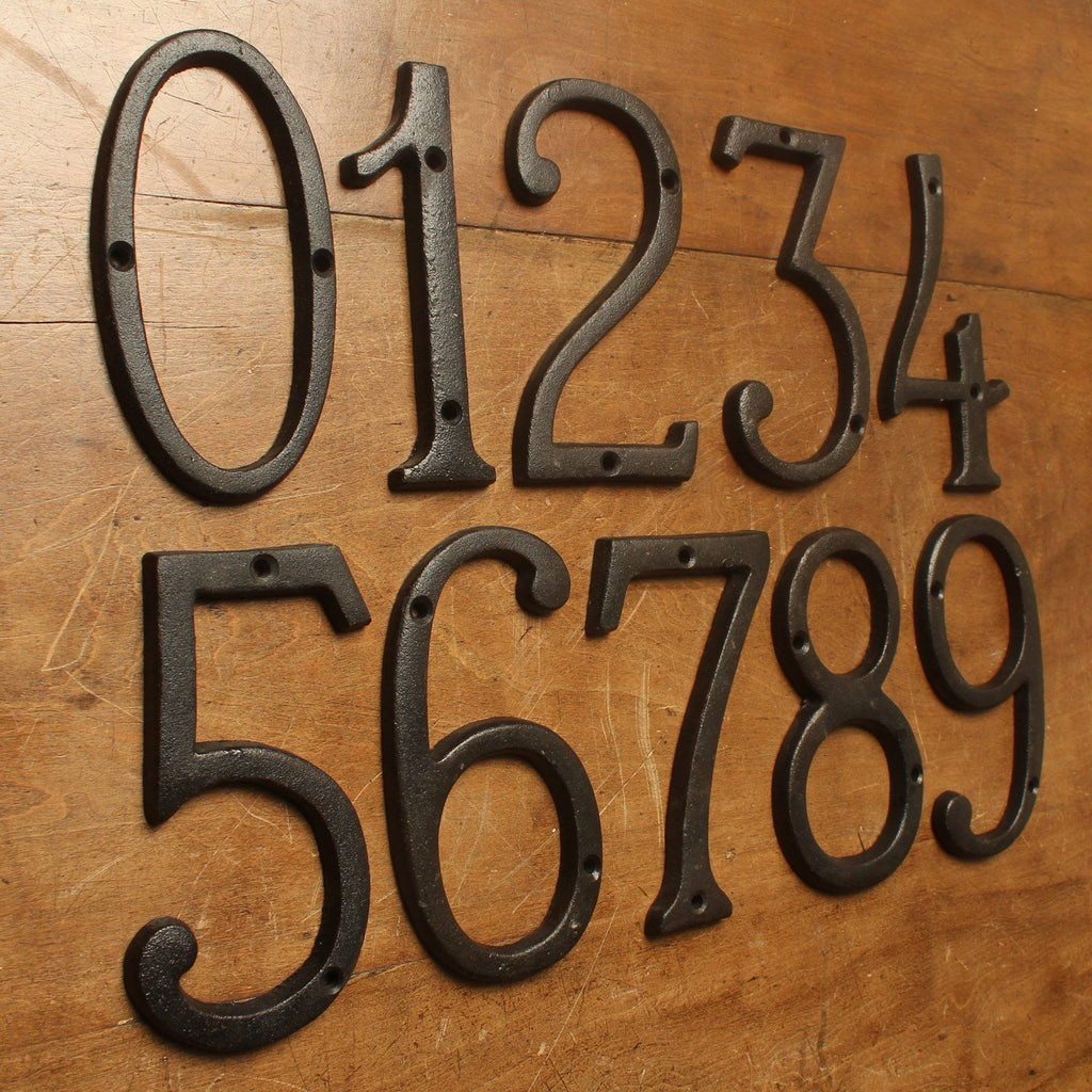 6" Cast Iron House Numbers · Black ·