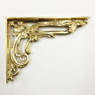 6 x 8 Inch Victorian Leaf Brass Shelf Bracket-4 - 6" Shelf Brackets-Yester Home